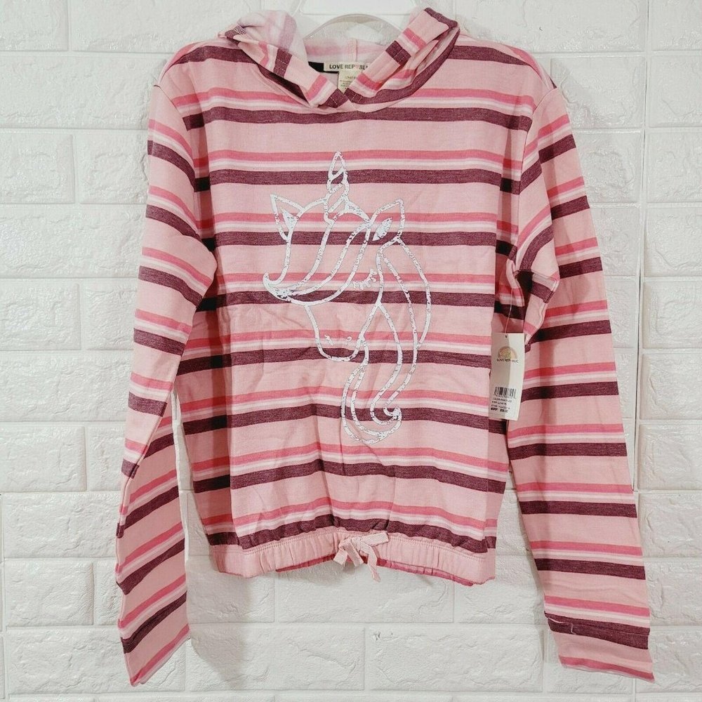 Love Republic Girl's Hoodie Sweatshirt Striped L